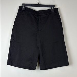 Vince Black Flat Front Bermuda Shorts Size 4